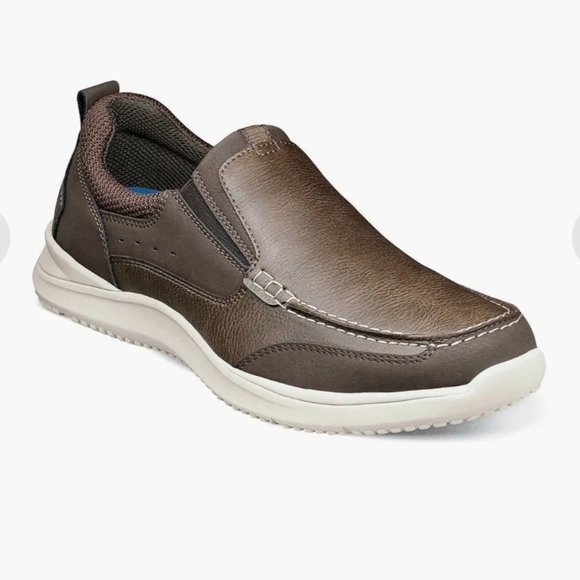 Nunn Bush Other - NWT NUNN BUSH CONWAY Moc Toe Men's Brown Slip On Shoes Lightweight Durable Comfy